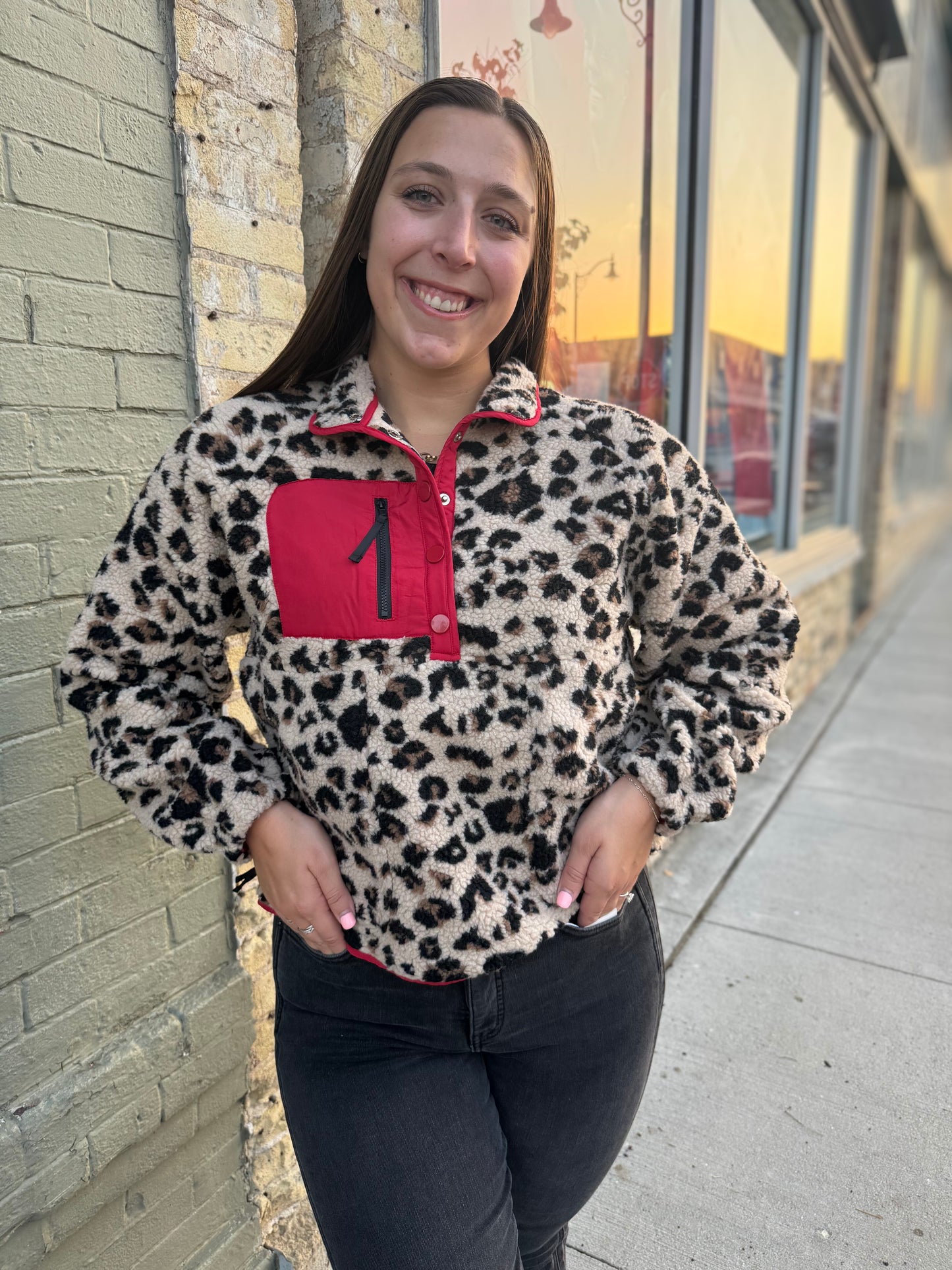 Red Leopard Sweatshirt