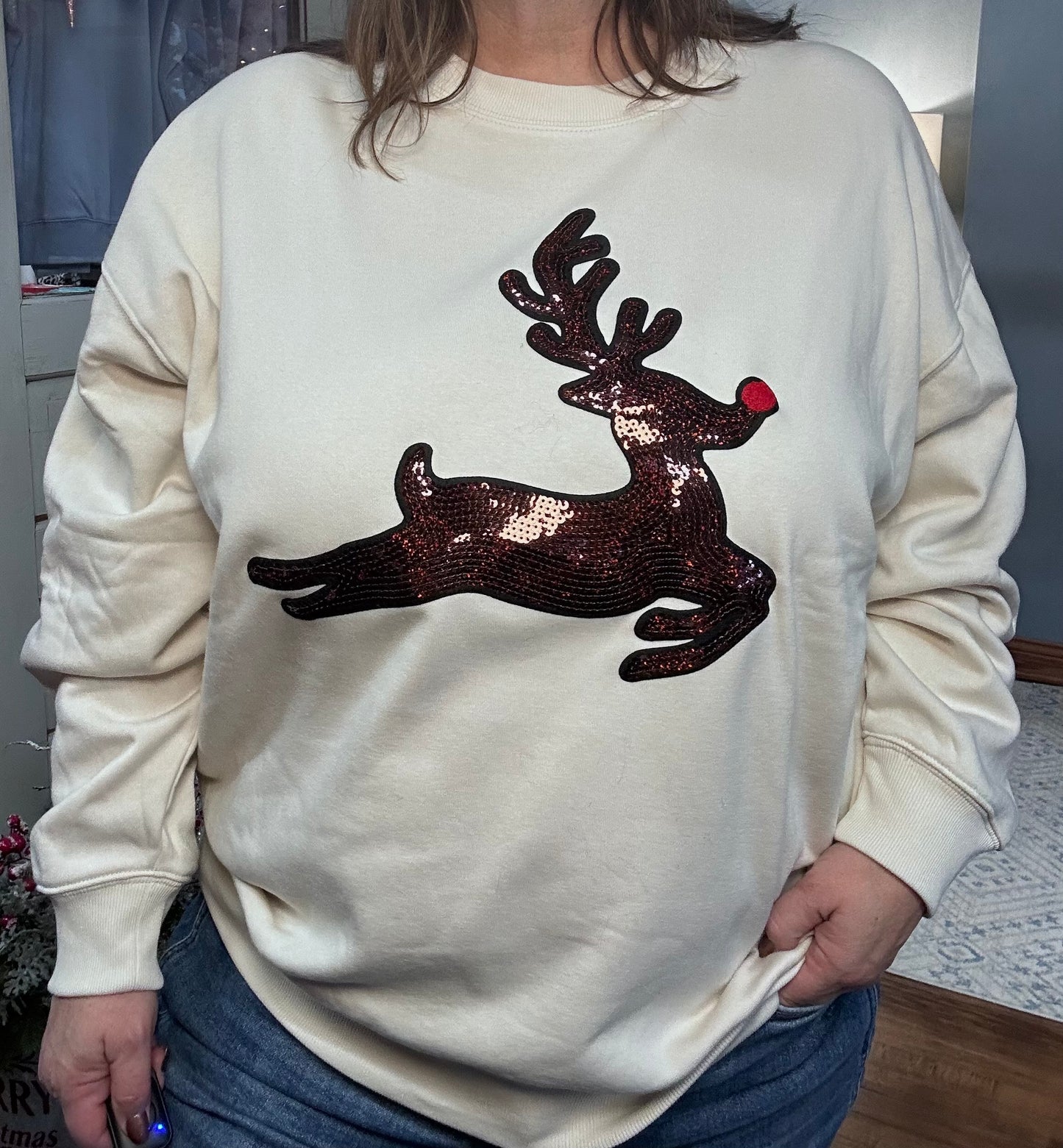 Rudolph Sequin Sweatshirt