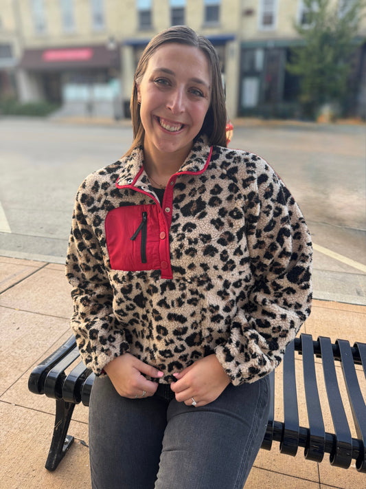 Red Leopard Sweatshirt
