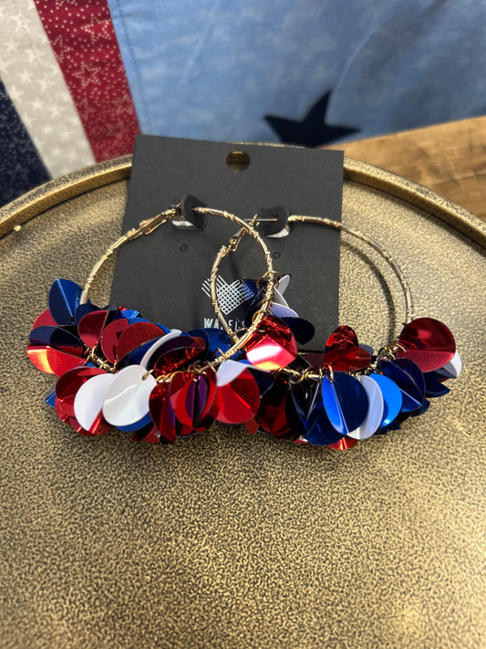Sequin patriotic earring
